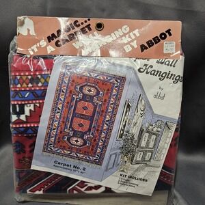 Vintage NOS Abbot IT'S MAGIC Carpet No 2 Wall Hanging Kit 30x45 Boho Tribal Rug